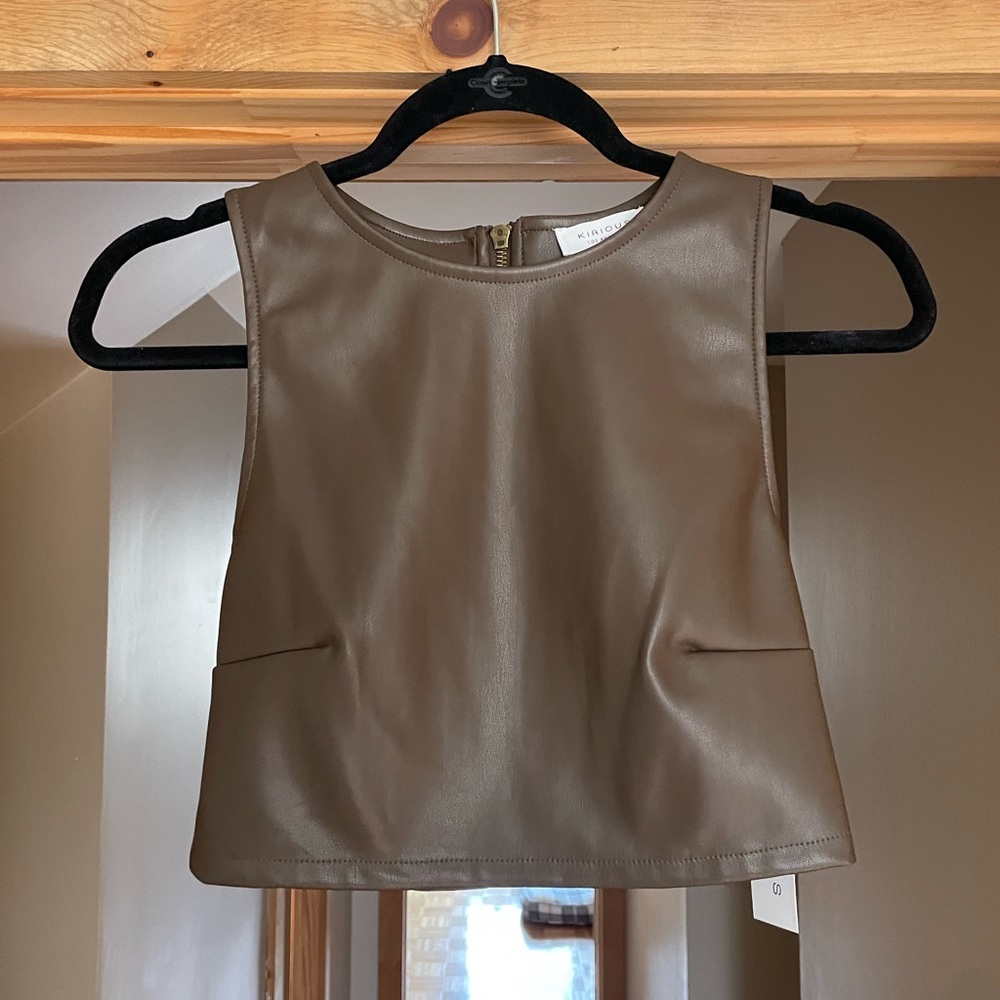 NWT Kirious Los Angeles Faux Leather Top